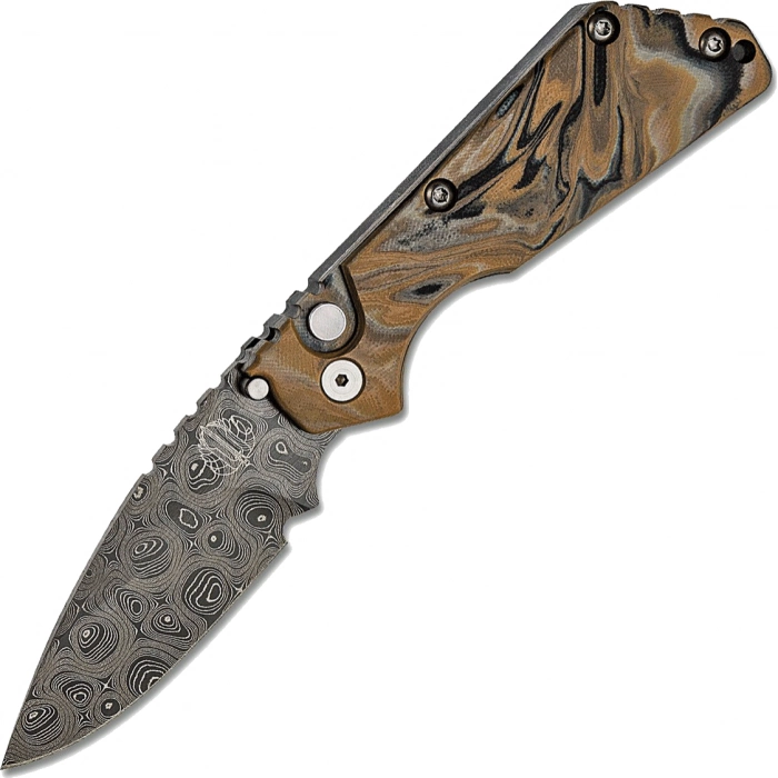 Автоматический складной нож Pro-Tech Pro-Strider SnG Auto Camo G-10 Limited, дамасская сталь, рукоять алюминий/G10