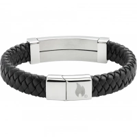 Браслет Zippo Steel Bar Braided Leather Bracelet (20 см) купить в Пушкине