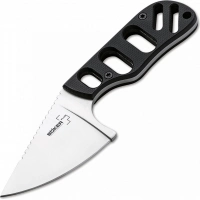 Нож с фиксированным клинком шейный Chad Los Banos Design SFB Neck, Boker Plus 02BO321, сталь 440C Satin, рукоять стеклотекстолит G10 купить в Пушкине