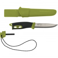 Нож с фиксированным лезвием Morakniv Companion Spark (S) Green, сталь Sandvik 12C27, рукоять резина/пластик купить в Пушкине