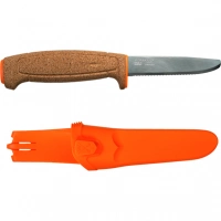 Нож с фиксированным лезвием Morakniv Floating Serrated Knife, сталь Sandvik 12C27, рукоять пробковая купить в Пушкине