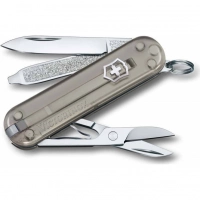 Нож Victorinox Classic SD Colors, Mystical Morning (0.6223.T31G) серый полупрозрачный, 7 функций 58мм купить в Пушкине