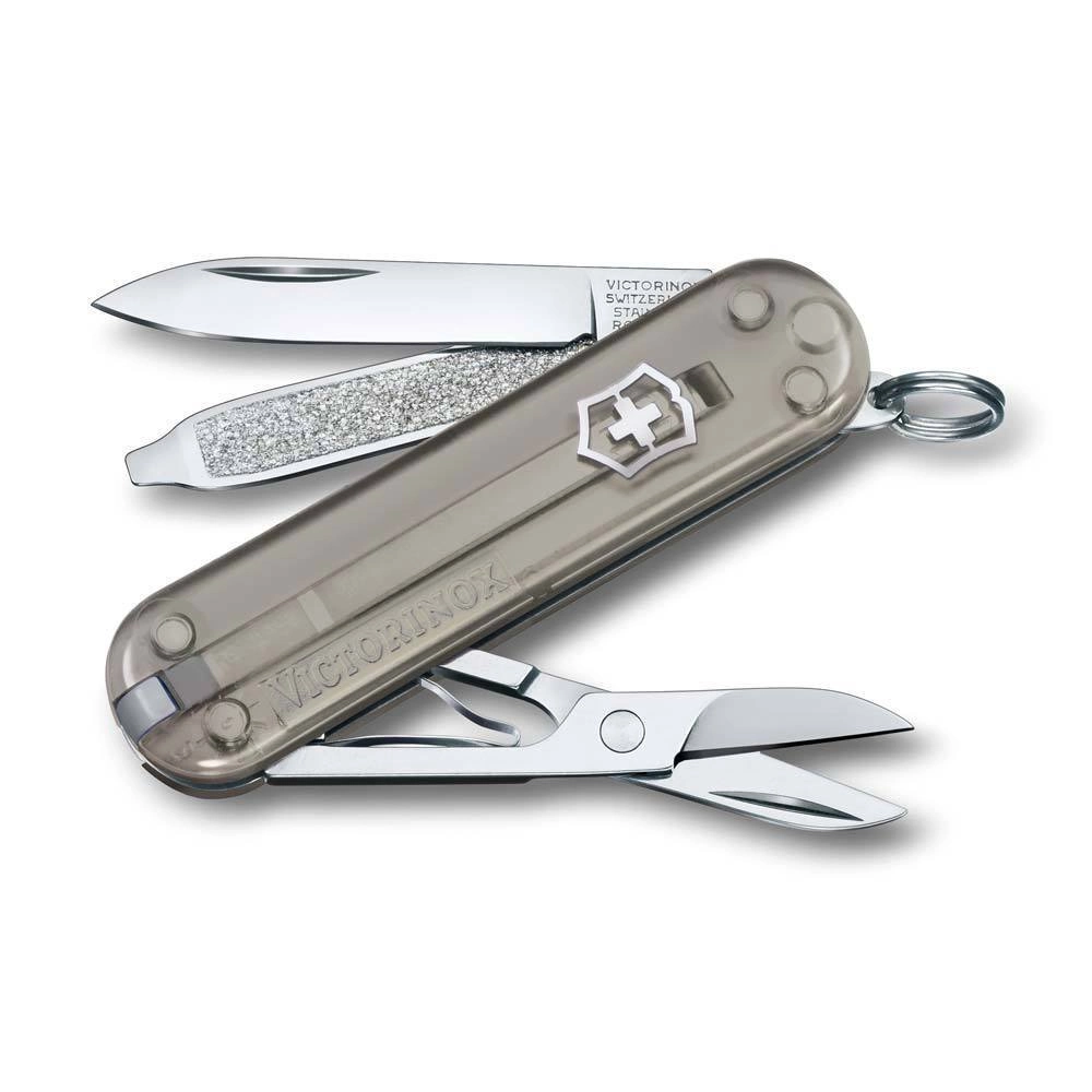 Нож Victorinox Classic SD Colors, Mystical Morning (0.6223.T31G) серый полупрозрачный, 7 функций 58мм