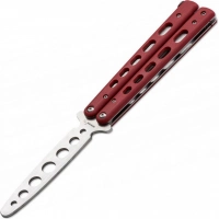 Тренировочный нож-бабочка (балисонг) Balisong Trainer, Boker Plus 01BO712, клинок из нержавеющей стали Zero-ground Plain (без заточки), рукоять стеклотекстолит G10, красный купить в Пушкине