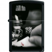 Зажигалка ZIPPO All In, латунь с покрытием Black Matte, чёрная, матовая, 36x12x56 мм купить в Пушкине