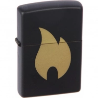 Зажигалка ZIPPO Flame с покрытием Black Matte, латунь/сталь, чёрная, матовая, 36x12x56 мм купить в Пушкине