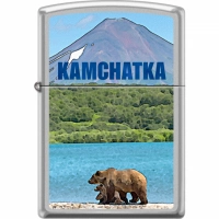 Зажигалка ZIPPO Камчатка с покрытием Satin Chrome™ купить в Пушкине