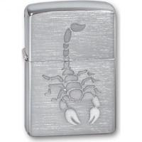 Зажигалка ZIPPO Scorpion Brushed Chrome, латунь с никеле-хром.покрыт., серебр., матов., 36х56х12 мм купить в Пушкине