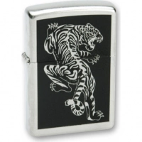 Зажигалка ZIPPO Tigre Satin Chrome, латунь с ник.-хром. покрыт., серебр., матовая, 36х56х12 мм купить в Пушкине