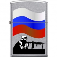 Зажигалка ZIPPO Защитник Отечества, латунь/сталь с покрытием Street Chrome™, серебристая, 36x12x56мм купить в Пушкине